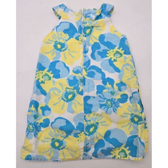 Vintage Navy Baby Girls Floral Dress With Ruffles & Back Zip - Picture 2 of 4